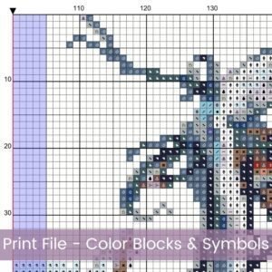Watercolor Lacrosse Counted Cross Stitch PDF Pattern, Lacrosse Sport Cross Stitch Pattern, Lacrosse Stick PDF Pattern, Instant Download