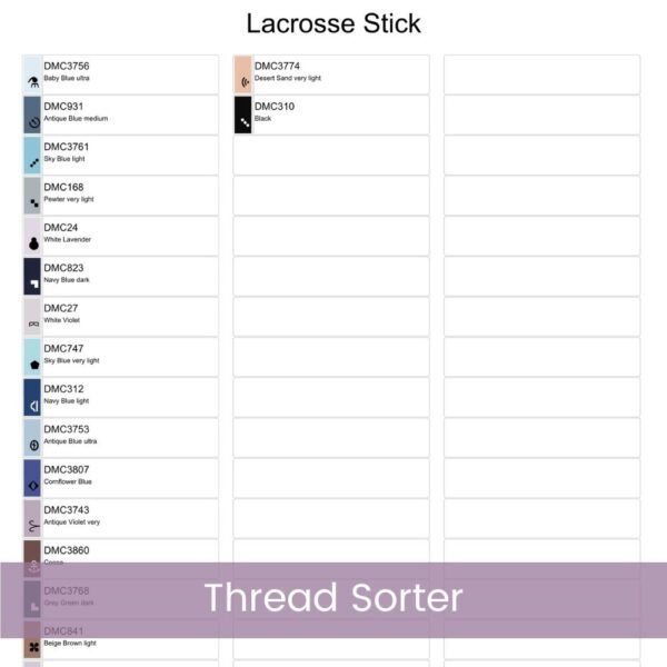 Watercolor Lacrosse Counted Cross Stitch PDF Pattern, Lacrosse Sport Cross Stitch Pattern, Lacrosse Stick PDF Pattern, Instant Download
