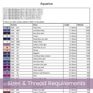 Aquarius Zodiac Cross Stitch Pattern
