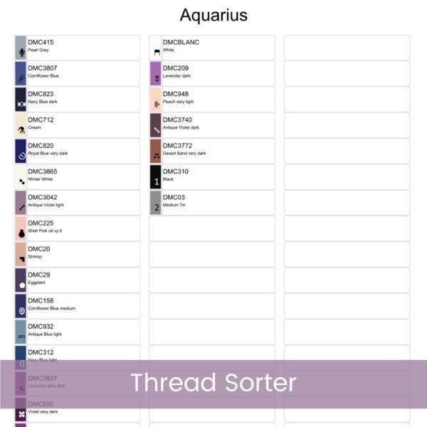 Aquarius Zodiac Cross Stitch Pattern