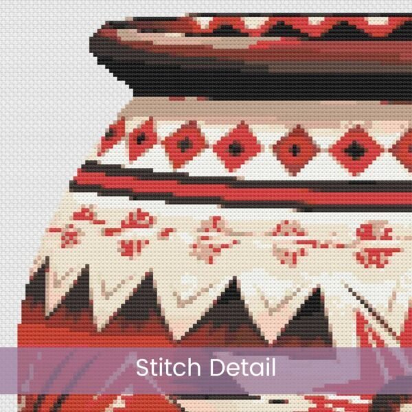 Native American Pot Cross Stitch Pattern, Tribal Art Design Cross Stitch Pattern, Traditional Pot, Heritage Cross Stitch, Instant Download