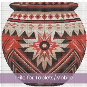 Native American Pot Cross Stitch Pattern, Tribal Art Design Cross Stitch Pattern, Traditional Pot, Heritage Cross Stitch, Instant Download