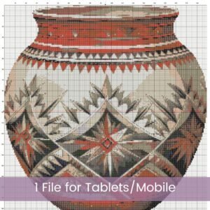 Native American Pot Cross Stitch Pattern, Tribal Art Design Cross Stitch Pattern, Traditional Pot, Heritage Cross Stitch, Instant Download