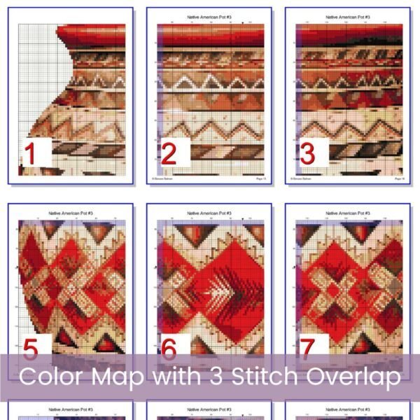 Native American Pot Cross Stitch Pattern, Tribal Art Design Cross Stitch Pattern, Traditional Pot, Heritage Cross Stitch, Instant Download