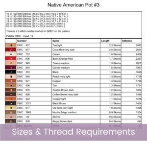 Native American Pot Cross Stitch Pattern, Tribal Art Design Cross Stitch Pattern, Traditional Pot, Heritage Cross Stitch, Instant Download