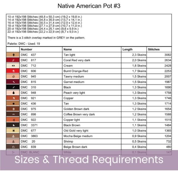 Native American Pot Cross Stitch Pattern, Tribal Art Design Cross Stitch Pattern, Traditional Pot, Heritage Cross Stitch, Instant Download