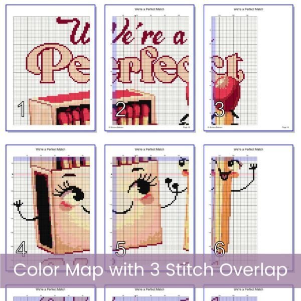Perfect Match Cross Stitch Pattern, Cute Valentine’s Decor , Valentines Day, Love Quote Pattern, PDF Instant Download, PK & tablet file incl