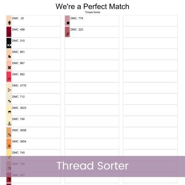 Perfect Match Cross Stitch Pattern, Cute Valentine’s Decor , Valentines Day, Love Quote Pattern, PDF Instant Download, PK & tablet file incl
