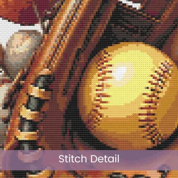 Softball Collage Cross Stitch Pattern, Sports Craft Design, Handmade Gift Idea, Beginner Softball Art, Team Spirit Decor, Sports Stitch Gift