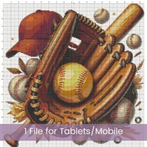 Softball Collage Cross Stitch Pattern, Sports Craft Design, Handmade Gift Idea, Beginner Softball Art, Team Spirit Decor, Sports Stitch Gift