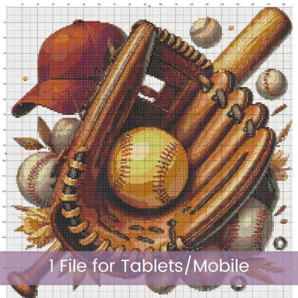 Softball Collage Cross Stitch Pattern, Sports Craft Design, Handmade Gift Idea, Beginner Softball Art, Team Spirit Decor, Sports Stitch Gift