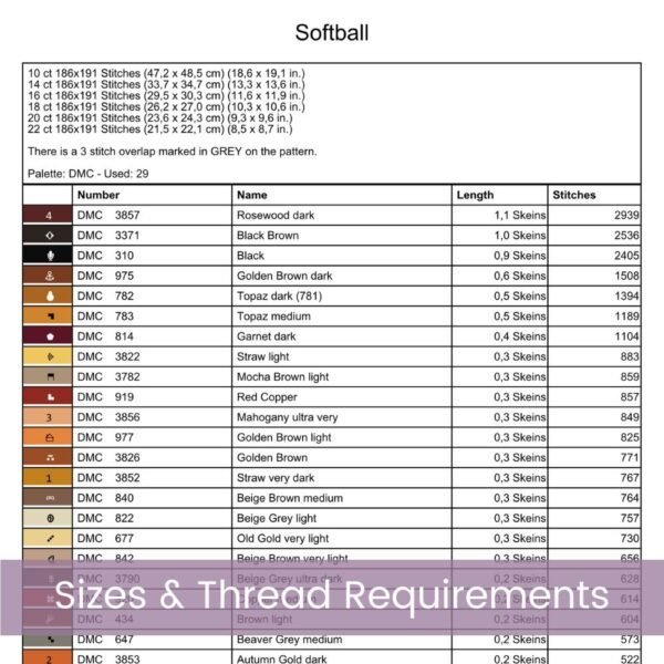 Softball Collage Cross Stitch Pattern, Sports Craft Design, Handmade Gift Idea, Beginner Softball Art, Team Spirit Decor, Sports Stitch Gift