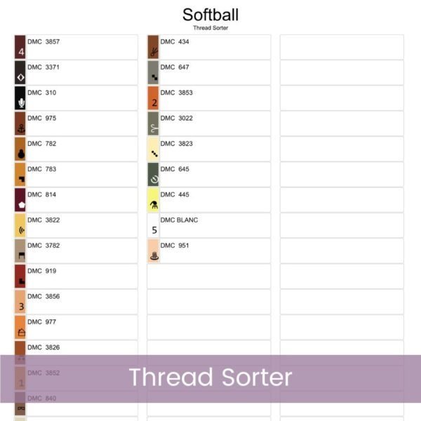 Softball Collage Cross Stitch Pattern, Sports Craft Design, Handmade Gift Idea, Beginner Softball Art, Team Spirit Decor, Sports Stitch Gift