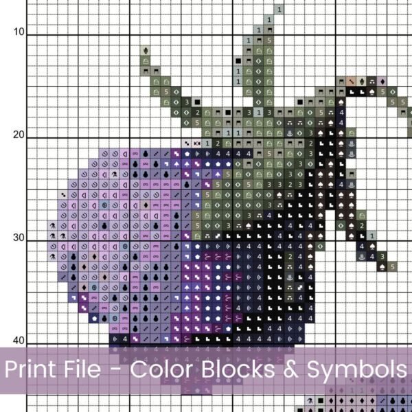 Purple Pansies Cross Stitch Pattern