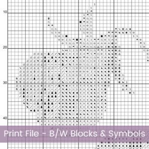 Purple Pansies Cross Stitch Pattern
