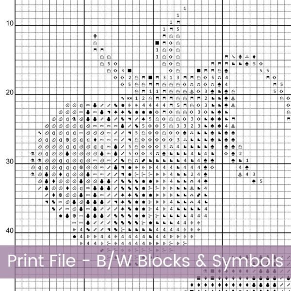 Purple Pansies Cross Stitch Pattern