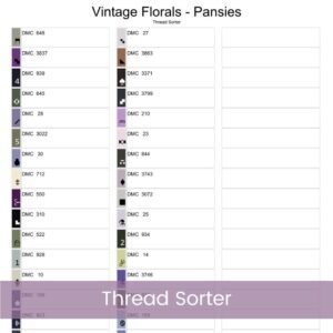 Purple Pansies Cross Stitch Pattern