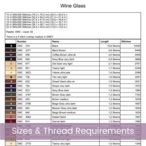 Wine Glass Cross Stitch Pattern, Wine Glass and Grapes Digital Cross Stitch Pattern Download, Full Coverage, Pattern Keeper file included