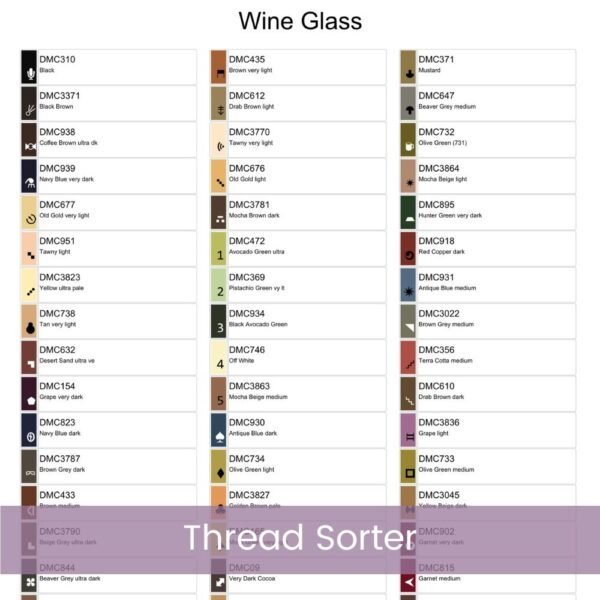 Wine Glass Cross Stitch Pattern, Wine Glass and Grapes Digital Cross Stitch Pattern Download, Full Coverage, Pattern Keeper file included