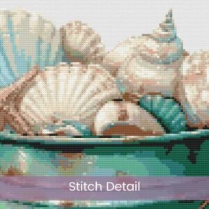 Beach Bucket Cross Stitch Pattern, Tropical Beach Seashell Embroidery, Coastal Decor, Nautical Handmade Ocean-inspired Seaside Wall Art Gift
