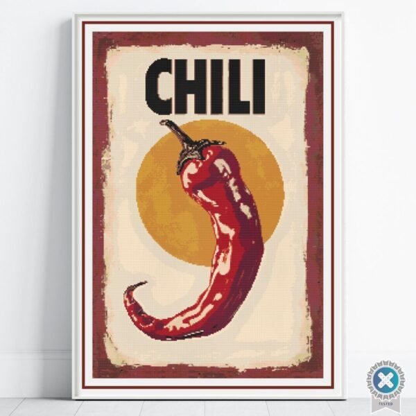 Chili Sign Cross Stitch Pattern