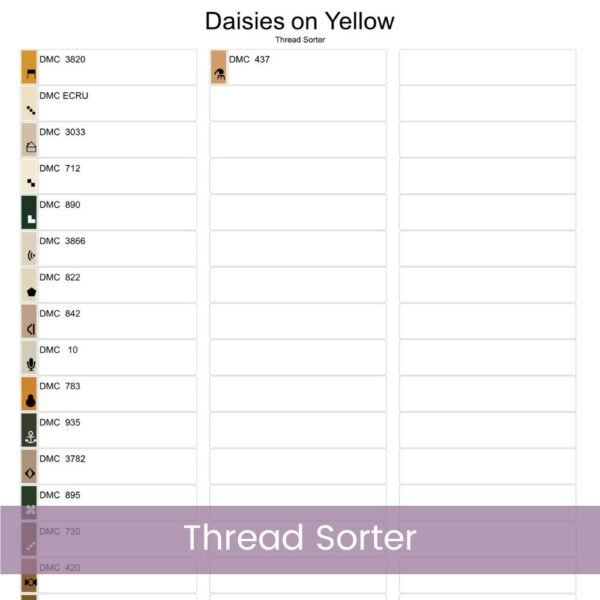 Daisy Flowers Cross Stitch, Modern Floral Embroidery, Yellow Summer Background Decor, Botanical Cross Stitch, Wildflower Handmade Wall Art