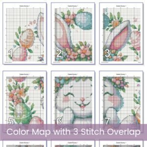 Easter Bunny Cross Stitch Pattern, Digital Pastel Easter Egg wreath Decor, Spring Cross Stitch, Baby Bunny Embroidery Shower Gift Pattern