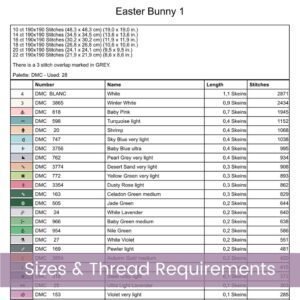 Easter Bunny Cross Stitch Pattern, Digital Pastel Easter Egg wreath Decor, Spring Cross Stitch, Baby Bunny Embroidery Shower Gift Pattern