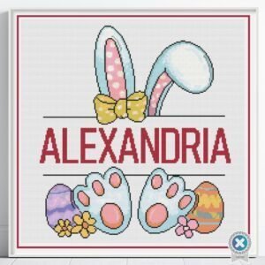 Easter Bunny Name Cross Stitch Pattern