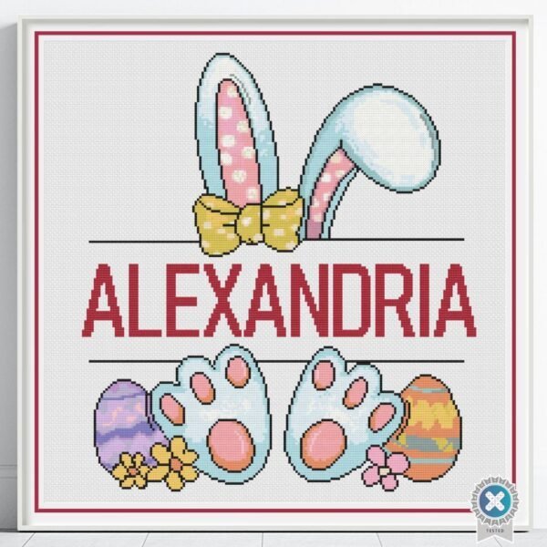 Easter Bunny Name Cross Stitch Pattern