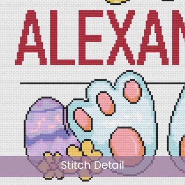DIY Personalized Easter Bunny Cross Stitch Pattern, Digital Pastel Easter Rabbit Decor, Bunny Ears Cross Stitch, Kids Easter Decor Gift