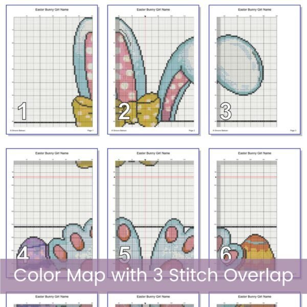 DIY Personalized Easter Bunny Cross Stitch Pattern, Digital Pastel Easter Rabbit Decor, Bunny Ears Cross Stitch, Kids Easter Decor Gift