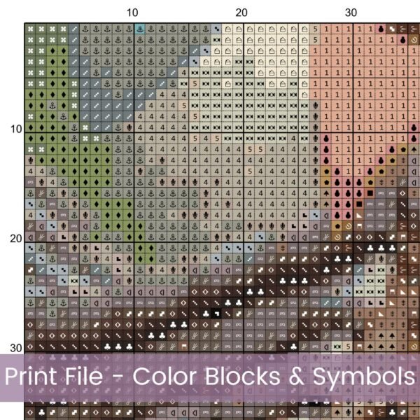 Whimsical Fairytale Village Cross Stitch Pattern PDF, Full Coverage Cottagecore Scene, Large Print Chart Whimsical Fantasy Shopfront Art