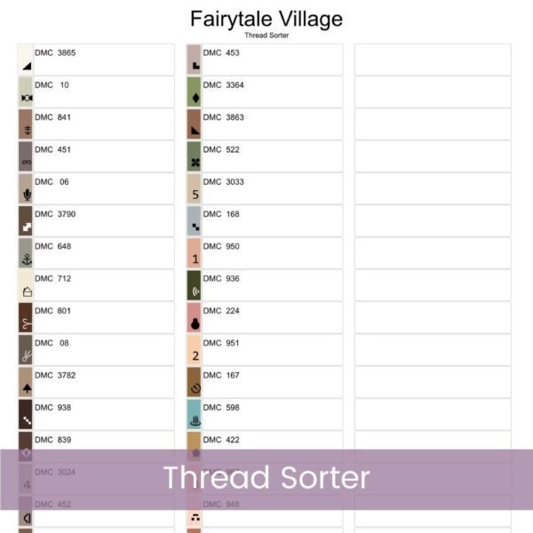 Whimsical Fairytale Village Cross Stitch Pattern PDF, Full Coverage Cottagecore Scene, Large Print Chart Whimsical Fantasy Shopfront Art