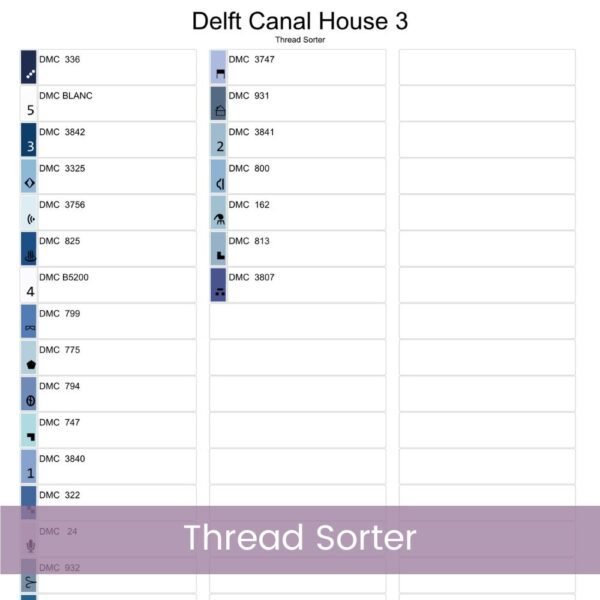 Delft Style Amsterdam Canal House Cross Stitch Pattern 3, Dutch Delft Cross Stitch Pattern, Canal House PDF XStitch Pattern Instant Download