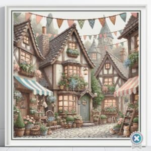 Fairytale Village Cross Stitch Pattern