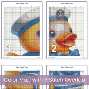 Sailor Rubber Duck Cross Stitch Pattern, Sailor Duck Embroidery, Baby Nursery Decor, Nautical Cross Stitch Pattern, Bathroom Cross Stitch