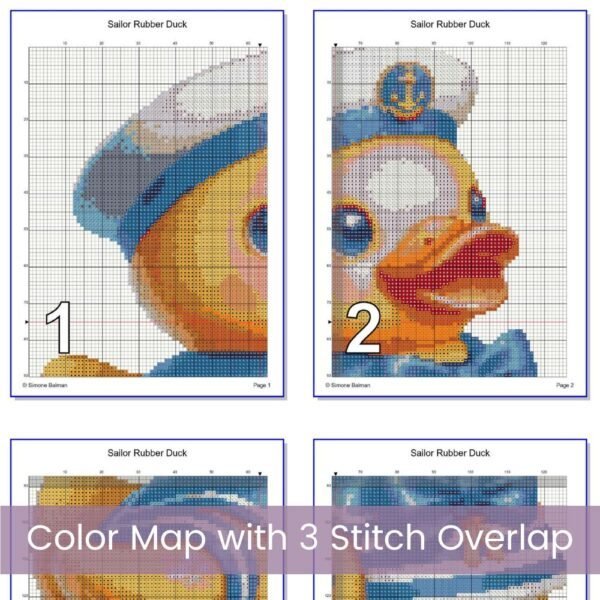 Sailor Rubber Duck Cross Stitch Pattern, Sailor Duck Embroidery, Baby Nursery Decor, Nautical Cross Stitch Pattern, Bathroom Cross Stitch