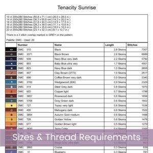 Tenacity Sunrise Cross Stitch Pattern | Full Coverage PDF | Lone Tree on Cliff with Roots | Sunrise Landscape Embroidery Design