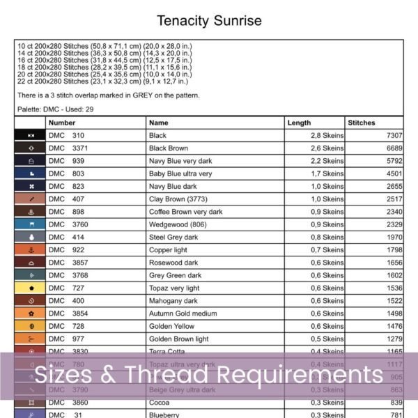 Tenacity Sunrise Cross Stitch Pattern | Full Coverage PDF | Lone Tree on Cliff with Roots | Sunrise Landscape Embroidery Design