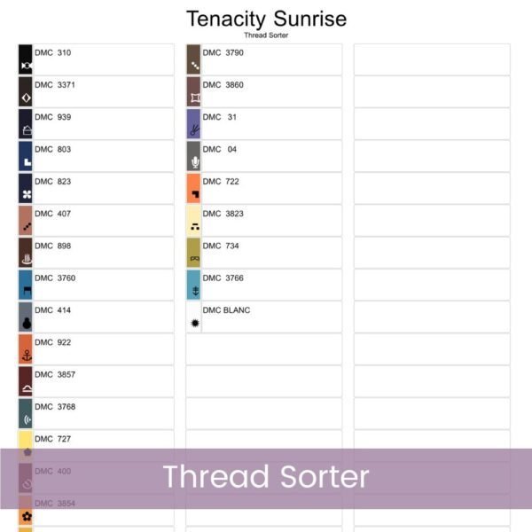 Tenacity Sunrise Cross Stitch Pattern | Full Coverage PDF | Lone Tree on Cliff with Roots | Sunrise Landscape Embroidery Design