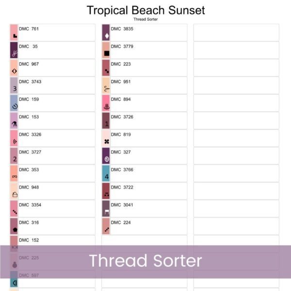 Tropical Beach Sunset Cross Stitch Pattern, Coastal Decor Pattern, Ocean Pattern, Full Coverage, Seascape Embroidery, Tranquil Beach Lover