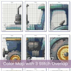 Tractor Cross Stitch Pattern, Farm Vehicle Nursery Decor Pattern, Nursery Cross Stitch, Cartoon Tractor Embroidery Gift, Nursery Farm Theme