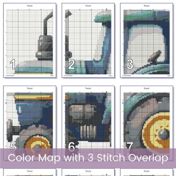 Tractor Cross Stitch Pattern, Farm Vehicle Nursery Decor Pattern, Nursery Cross Stitch, Cartoon Tractor Embroidery Gift, Nursery Farm Theme