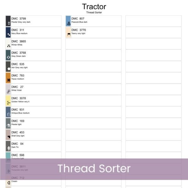 Tractor Cross Stitch Pattern, Farm Vehicle Nursery Decor Pattern, Nursery Cross Stitch, Cartoon Tractor Embroidery Gift, Nursery Farm Theme