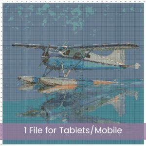 Take to the skies (and the water!) with this detailed float plane cross-stitch pattern ✈️🌊. Designed as a full coverage pattern