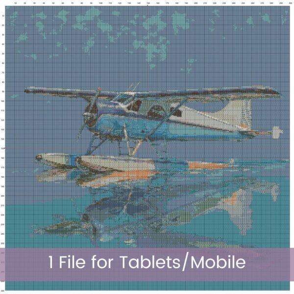 Take to the skies (and the water!) with this detailed float plane cross-stitch pattern ✈️🌊. Designed as a full coverage pattern