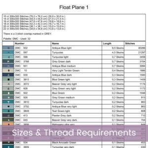 Take to the skies (and the water!) with this detailed float plane cross-stitch pattern ✈️🌊. Designed as a full coverage pattern