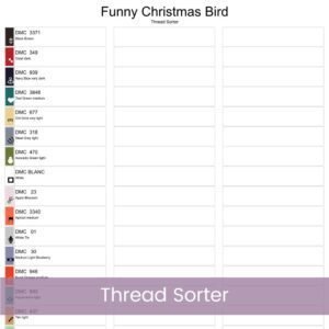Cute Christmas Bird Cross Stitch Pattern | Cartoon Bird with Santa Hat & Holly | Partial Coverage Holiday PDF