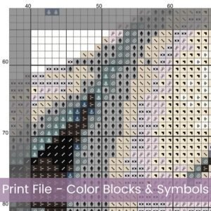 Little Peanut Elephant Cross Stitch Pattern | Blue Baby Shower Nursery Decor | Partial Coverage PDF | Digital Download